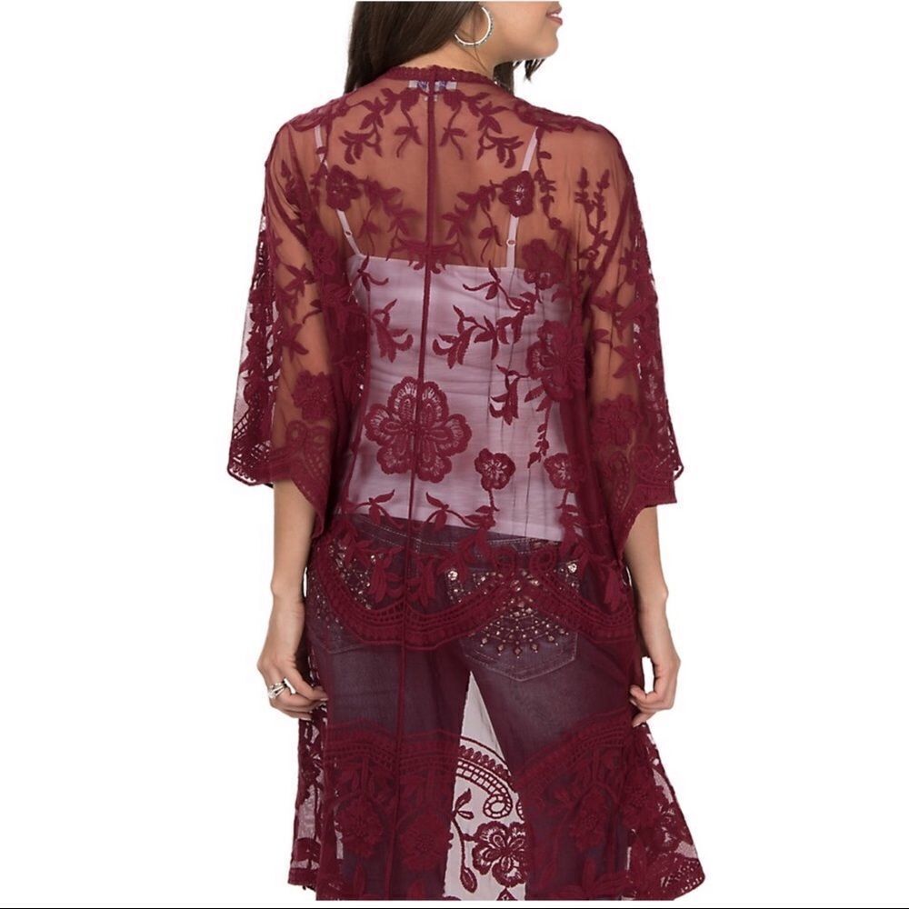 ✨ ANTIQUE CROCHET SHEER LACE DUSTER✨ - Picture 3 of 7